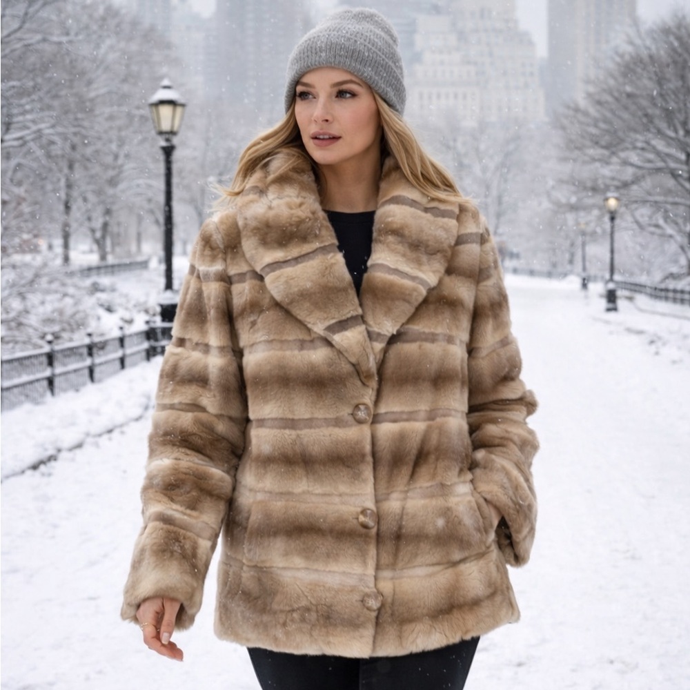 Vintage, fur jacket  hand sewn